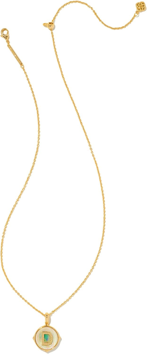 image:imageKendra Scott 14k GoldPlated Brass Letter AZ Disc Reversible Pendant Necklace Fashion Jewelry for WomenLetter D
