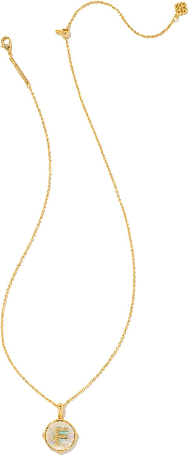 image:imageKendra Scott 14k GoldPlated Brass Letter AZ Disc Reversible Pendant Necklace Fashion Jewelry for WomenLetter F