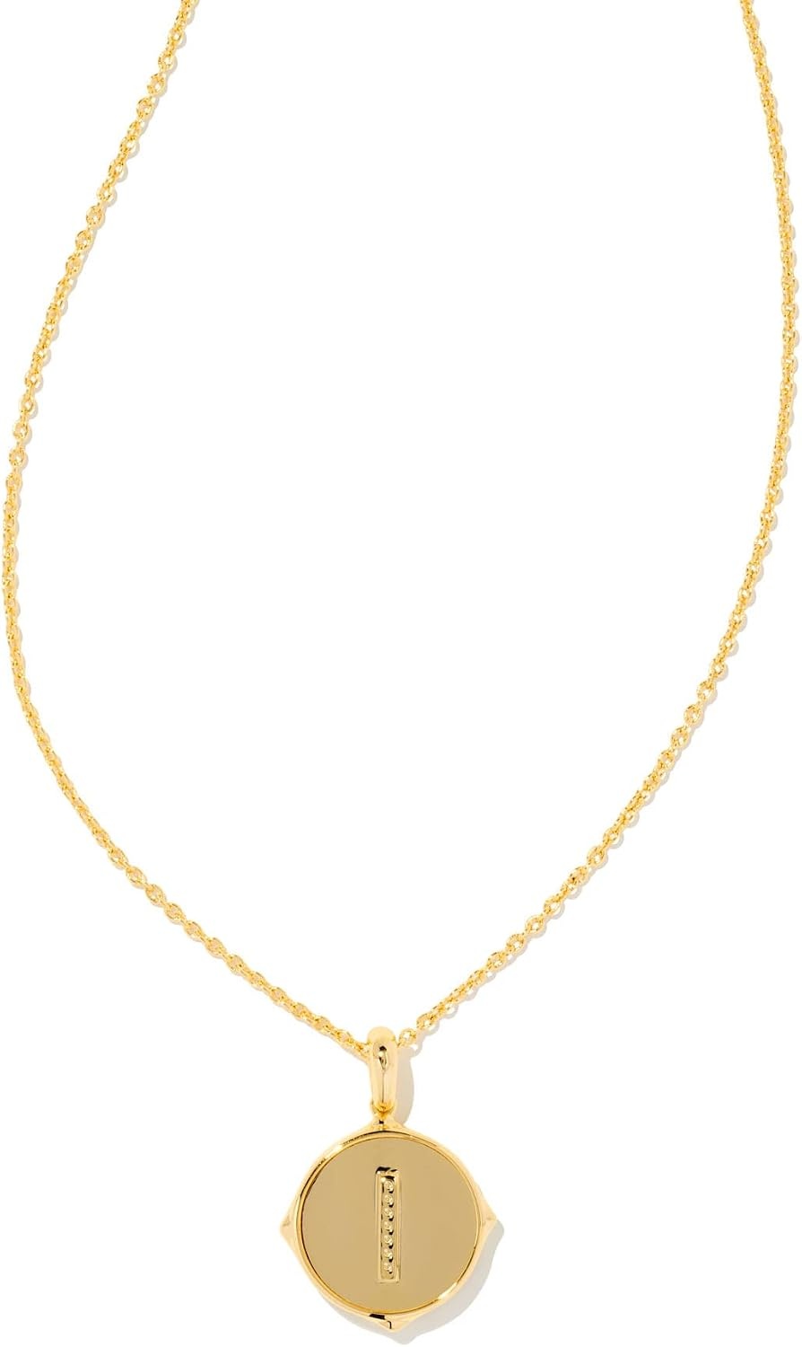 image:imageKendra Scott 14k GoldPlated Brass Letter AZ Disc Reversible Pendant Necklace Fashion Jewelry for WomenLetter I
