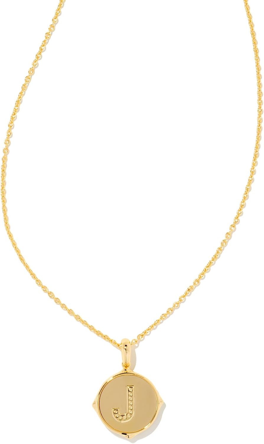 image:imageKendra Scott 14k GoldPlated Brass Letter AZ Disc Reversible Pendant Necklace Fashion Jewelry for WomenLetter J
