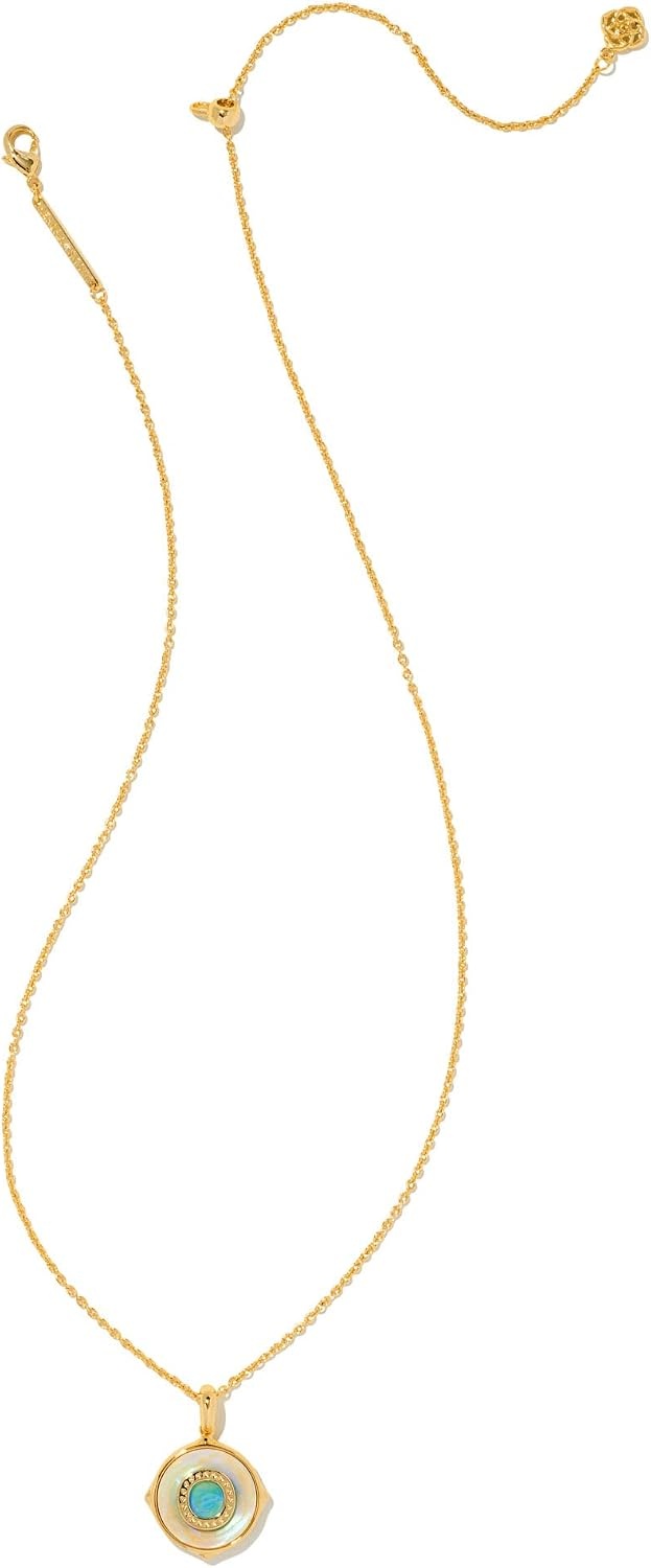 image:imageKendra Scott 14k GoldPlated Brass Letter AZ Disc Reversible Pendant Necklace Fashion Jewelry for WomenLetter O