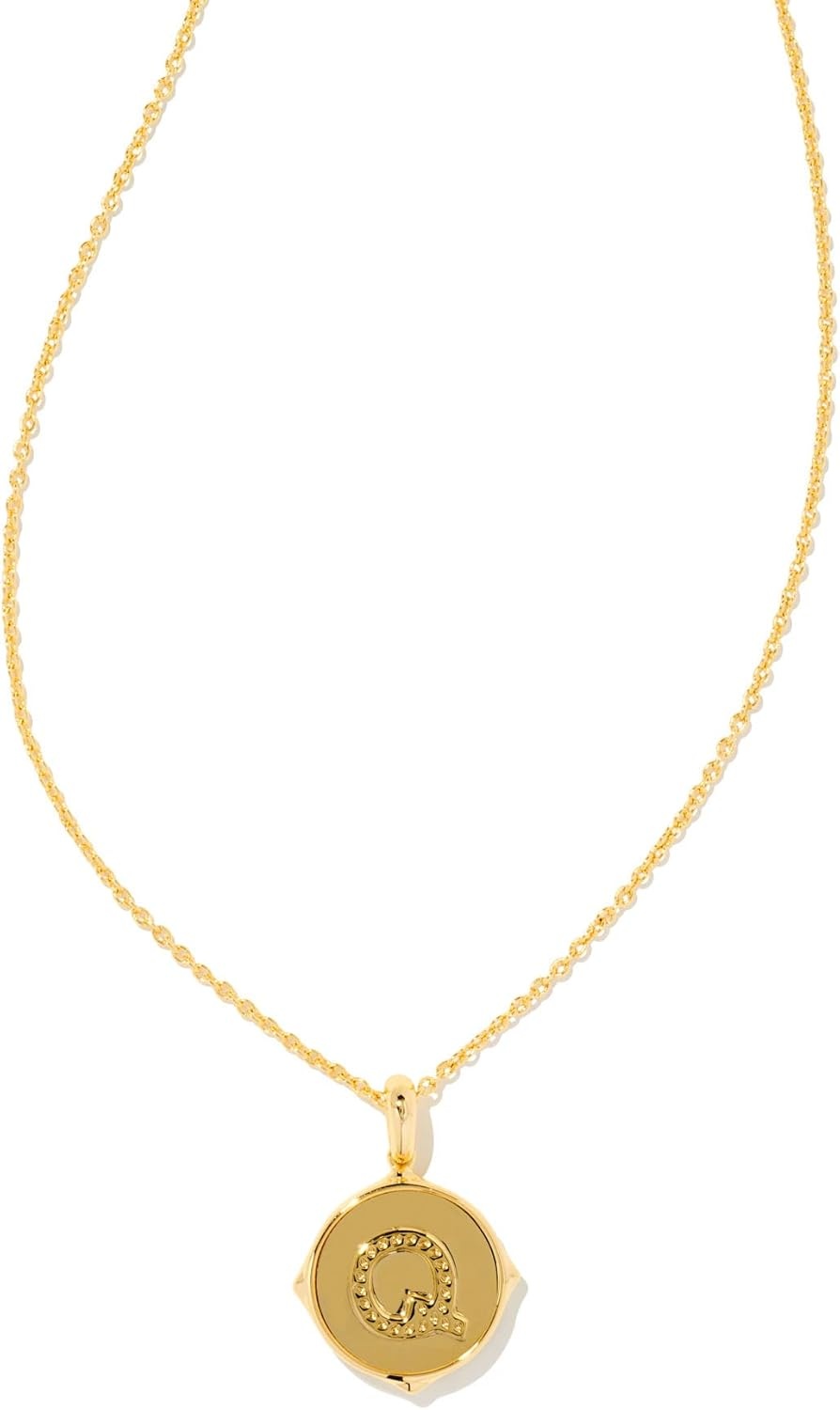 image:imageKendra Scott 14k GoldPlated Brass Letter AZ Disc Reversible Pendant Necklace Fashion Jewelry for WomenLetter Q