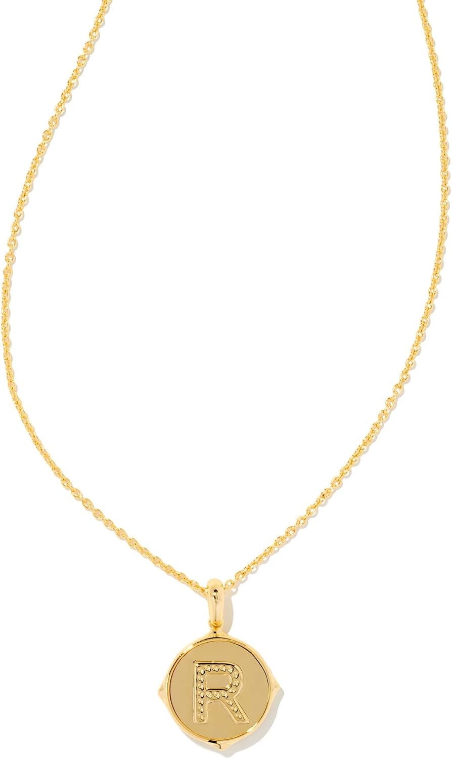 image:imageKendra Scott 14k GoldPlated Brass Letter AZ Disc Reversible Pendant Necklace Fashion Jewelry for WomenLetter R