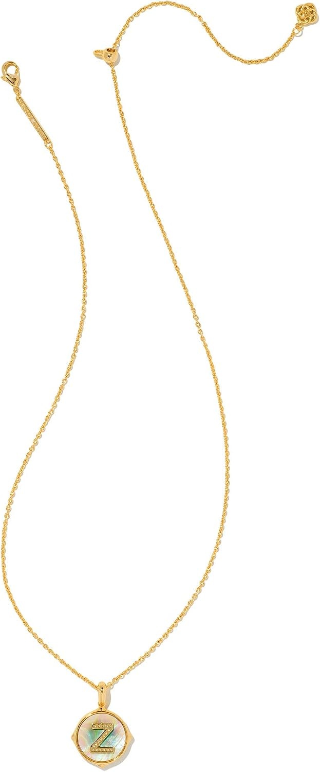 image:imageKendra Scott 14k GoldPlated Brass Letter AZ Disc Reversible Pendant Necklace Fashion Jewelry for WomenLetter Z