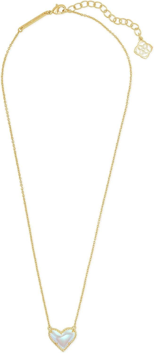 image:imageKendra Scott Ari Heart Adjustable Length Pendant Necklace for Women Fashion JewelryGOLD IRIDESCENT DICHROIC GLASS
