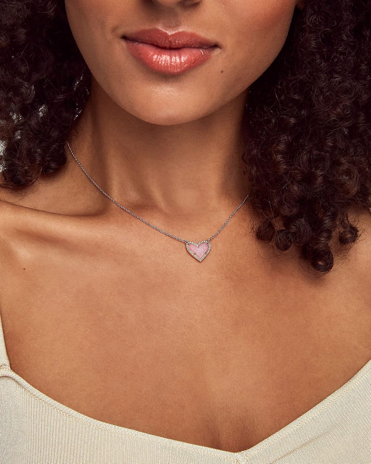 image:imageKendra Scott Ari Heart Adjustable Length Pendant Necklace for Women Fashion JewelryGOLD IRIDESCENT DICHROIC GLASS
