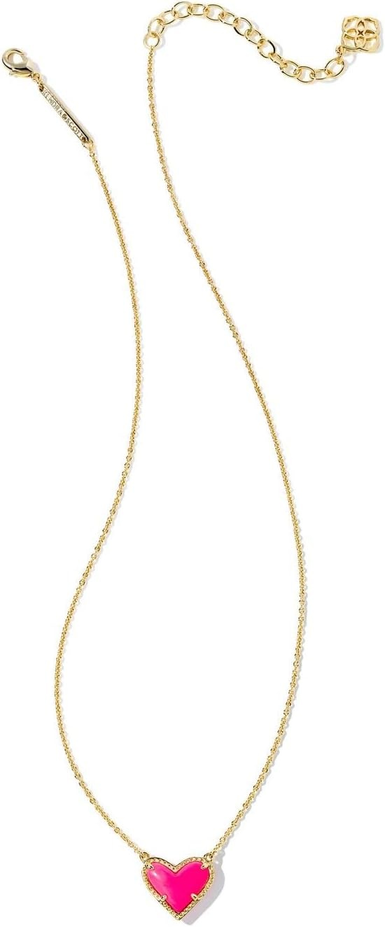 image:imageKendra Scott Ari Heart Adjustable Length Pendant Necklace for Women Fashion JewelryGOLD NEON PINK
