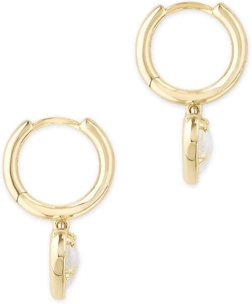 image:imageKendra Scott Ari Heart Huggie Earrings for Women Fashion JewelryGOLD IRIDESCENT DICHROIC GLASS
