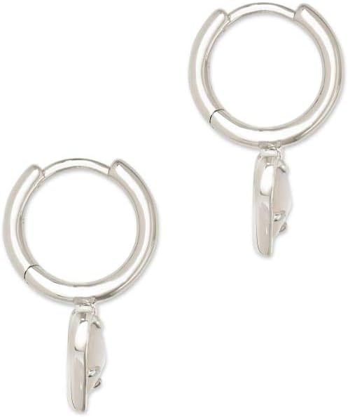 image:imageKendra Scott Ari Heart Huggie Earrings for Women Fashion JewelryRHODIUM IVORY MOTHER OF PEARL