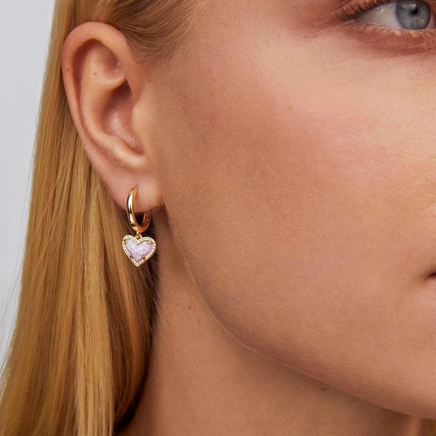 image:imageKendra Scott Ari Heart Huggie Earrings for Women Fashion JewelryRHODIUM IVORY MOTHER OF PEARL