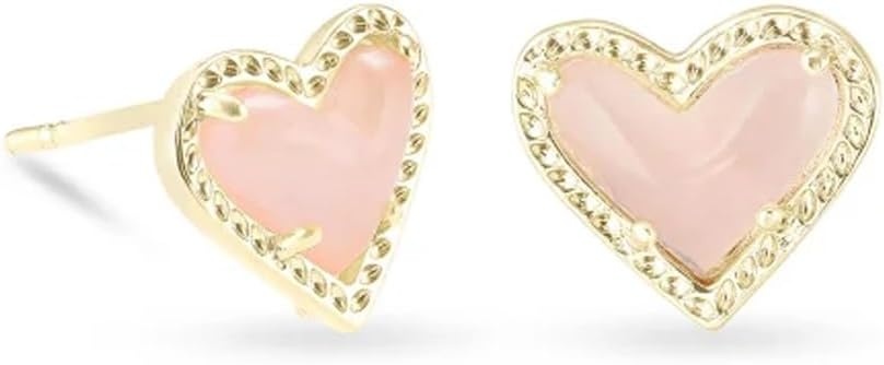 image:imageKendra Scott Ari Heart Stud Earrings for Women Fashion JewelryGOLD ROSE QUARTZ