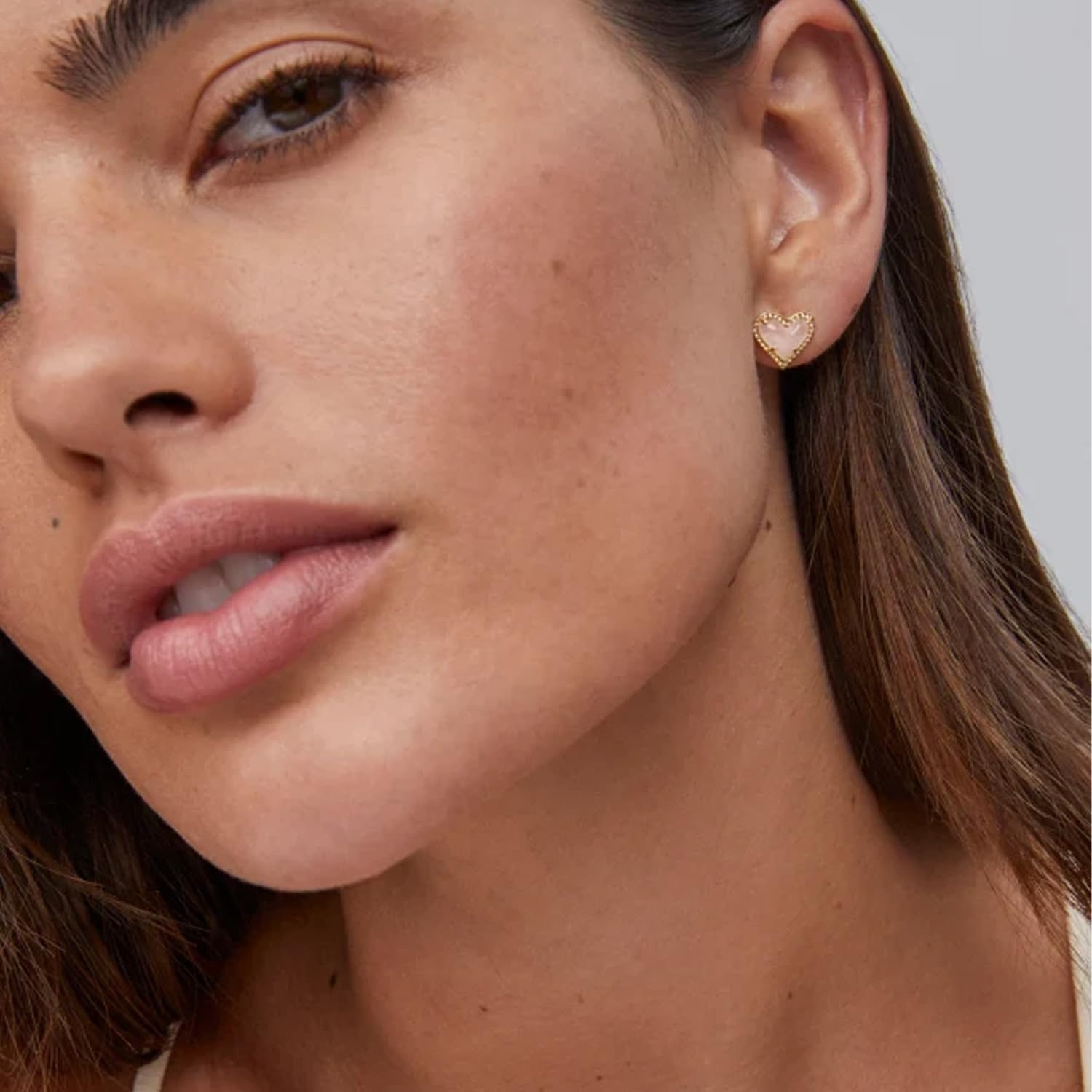 image:imageKendra Scott Ari Heart Stud Earrings for Women Fashion JewelryGOLD ROSE QUARTZ