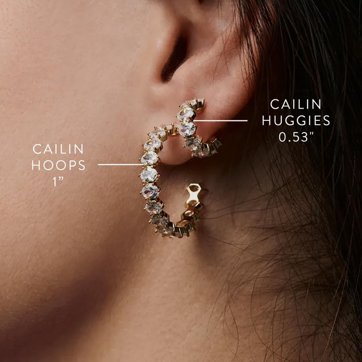 image:imageKendra Scott Cailin Crystal Hoop Earrings Fashion Jewelry For WomenRHODIUM METAL WHITE CUBIC ZIRCONIA