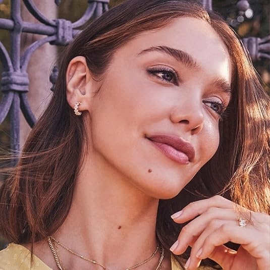 image:imageKendra Scott Cailin Crystal Huggie Earrings Fashion Jewelry For WomenGOLD PURPLE CRYSTAL