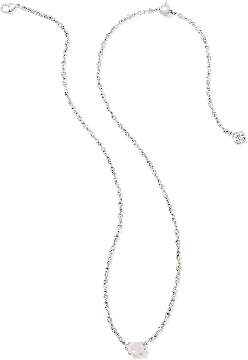 image:imageKendra Scott Cailin Pendant Necklace Fashion Jewelry for WomenRHODIUM WHITE IRIDESCENT CRYSTAL