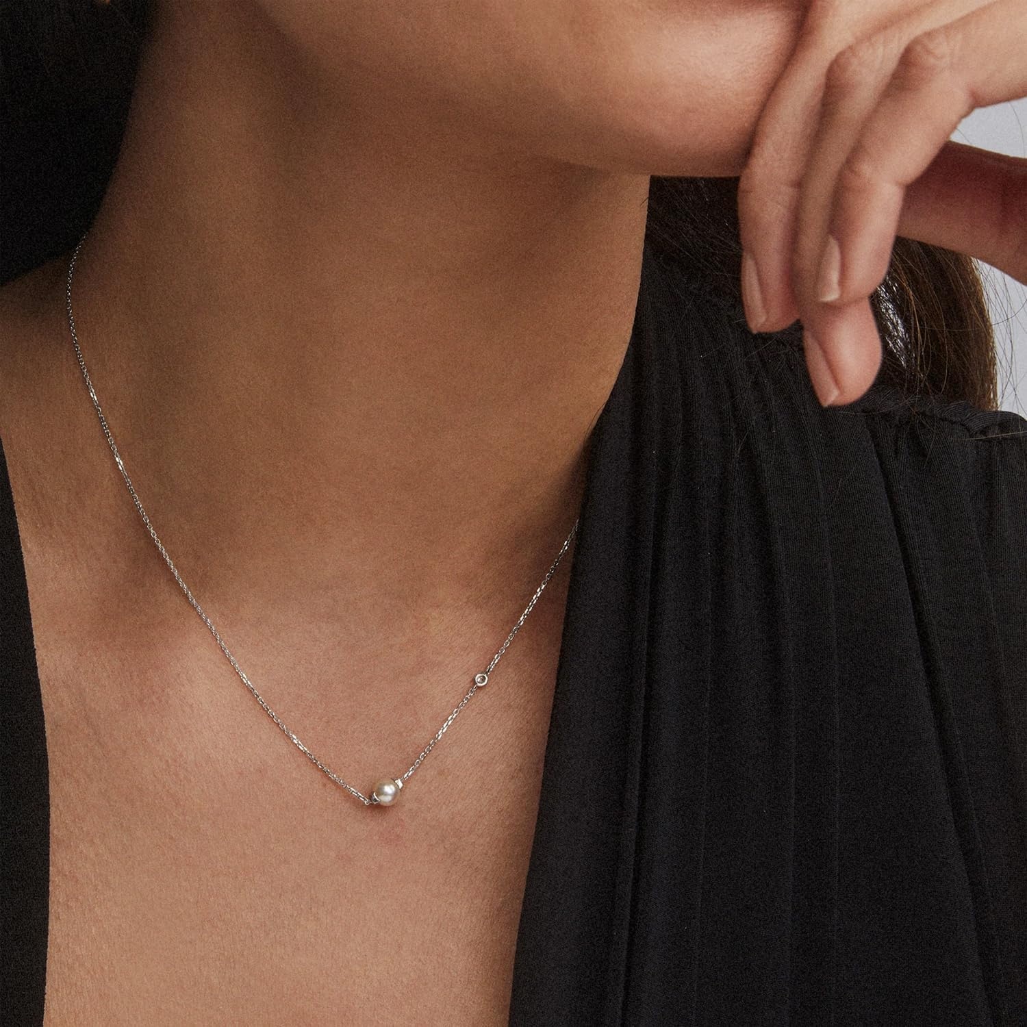 image:imageKendra Scott Cathleen 18k Gold Short Pendant Necklace Fine Jewelry for Women18K WHITE GOLD WHITE PEARL