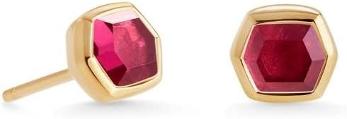 image:imageKendra Scott Davie Stud Earrings Fine Jewelry for Women18K GOLD VERMEIL RED GARNET