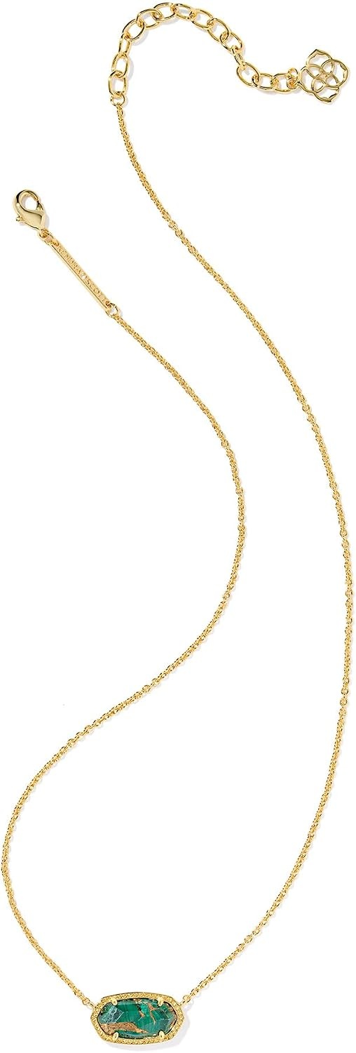 image:imageKendra Scott Elisa Pendant Necklace for Women Fashion Jewelry 14k GoldPlatedGOLD BRONZE VEINED GREEN MALACHITE