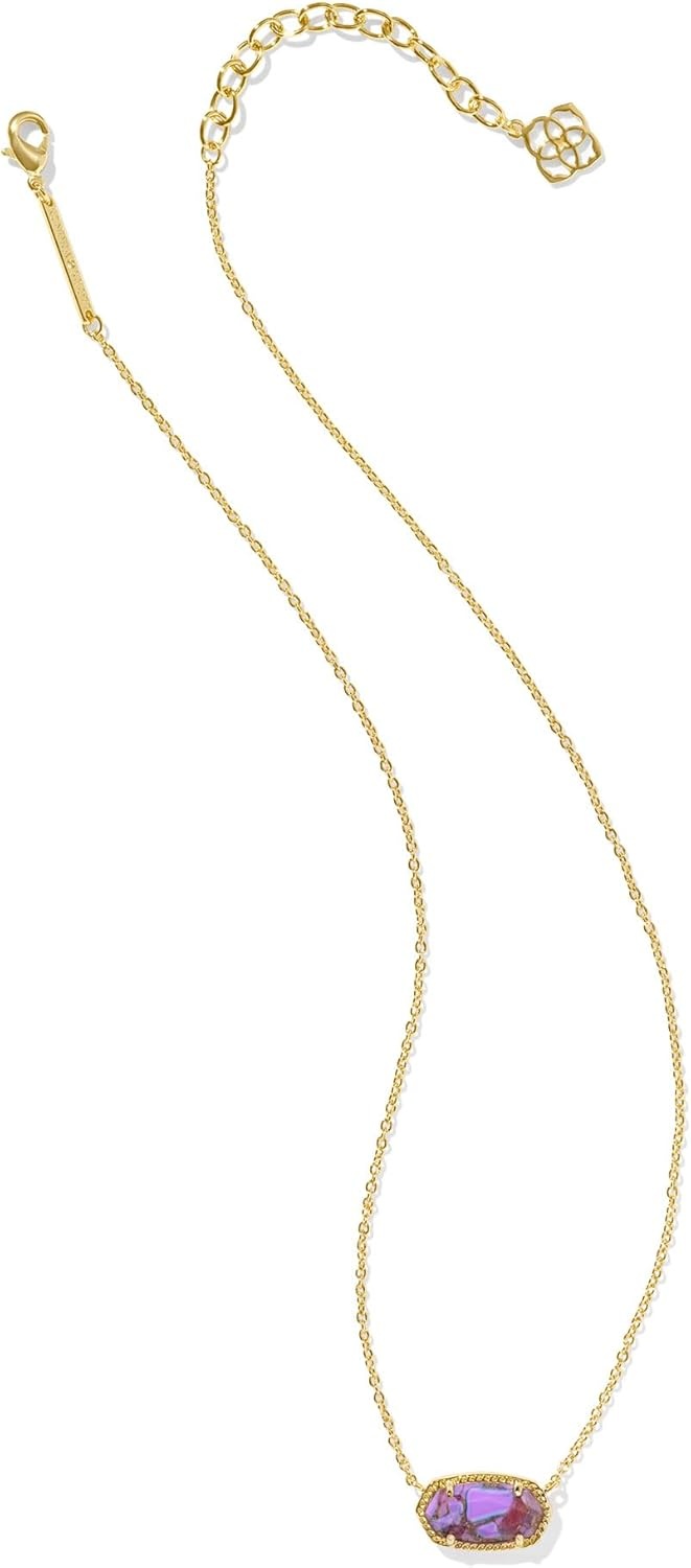 image:imageKendra Scott Elisa Pendant Necklace for Women Fashion Jewelry 14k GoldPlatedGOLD BRONZED VEINED VIOLET MAGNESITE