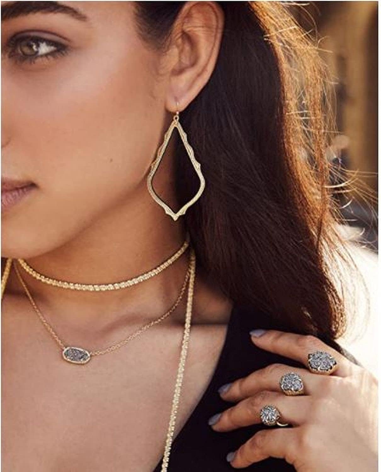 image:imageKendra Scott Elisa Pendant Necklace for Women Fashion Jewelry 14k GoldPlatedRHODIUM EMERALD CATS EYE