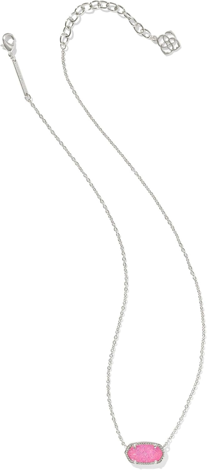image:imageKendra Scott Elisa Pendant Necklace for Women Fashion Jewelry 14k GoldPlatedRHODIUM HOT PINK DRUSY