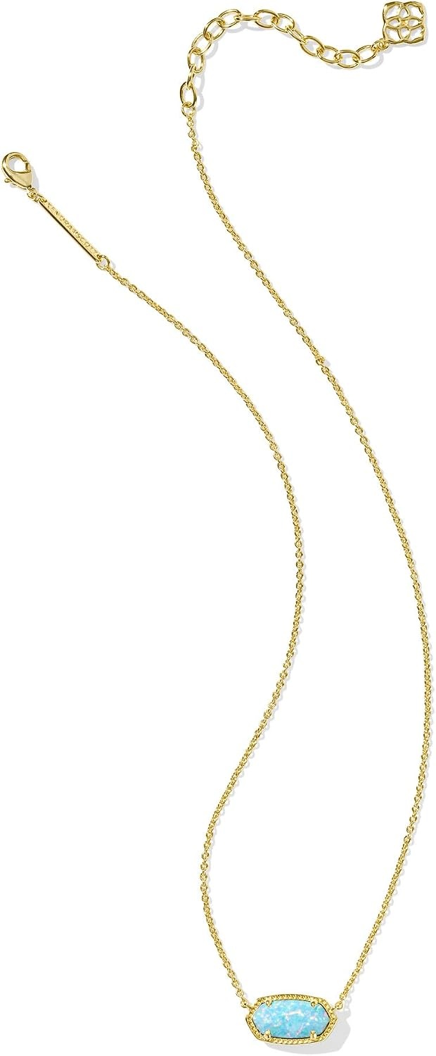 image:imageKendra Scott Elisa Pendant Necklace for Women Fashion Jewelry GoldPlated Brass Light Teal Kyocera Opal