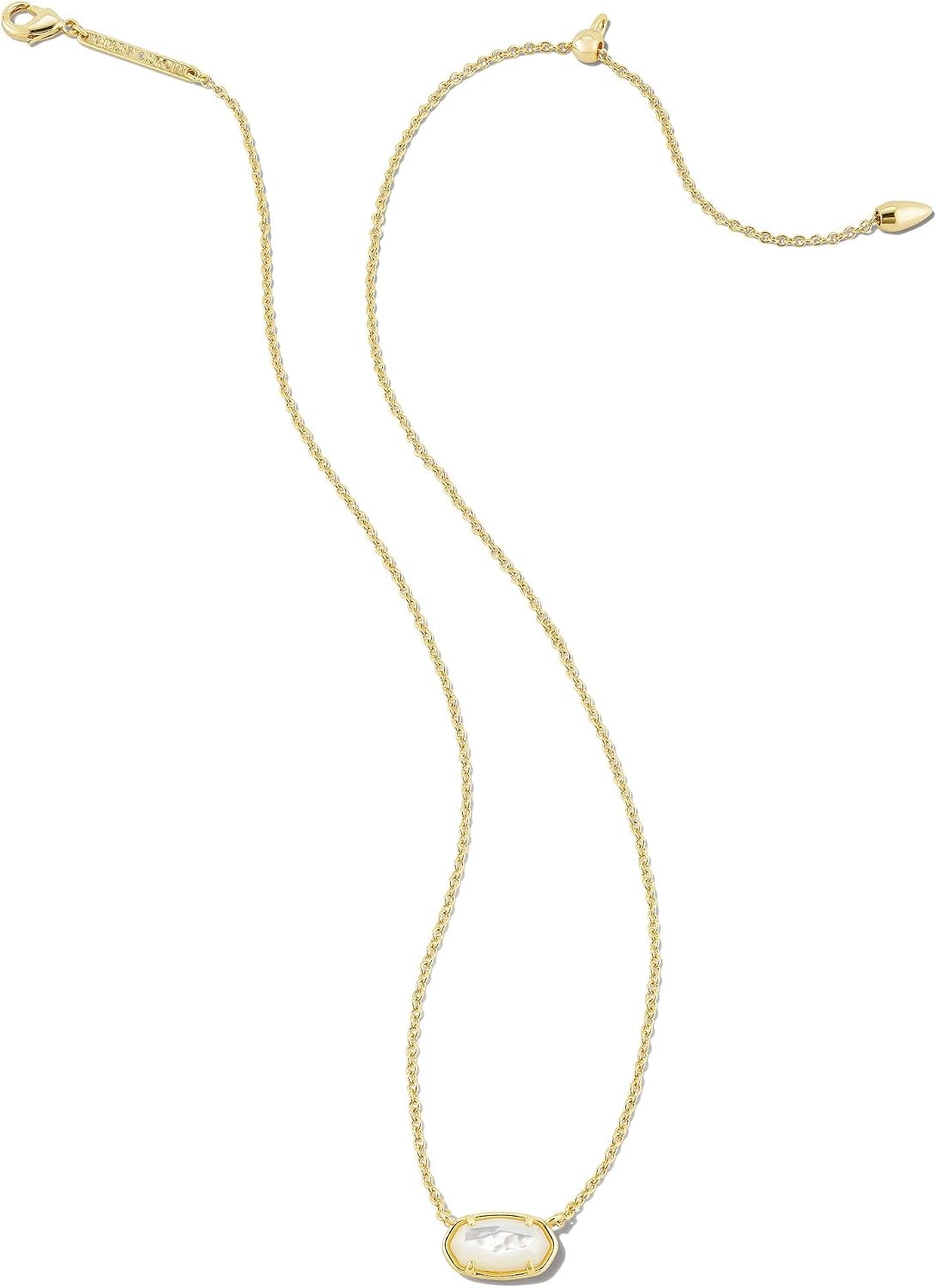 image:imageKendra Scott Grayson Stone Pendant Necklace Brass Construction 14K Gold Plating Lobster ClaspGOLD IVORY MOTHER OF PEARL