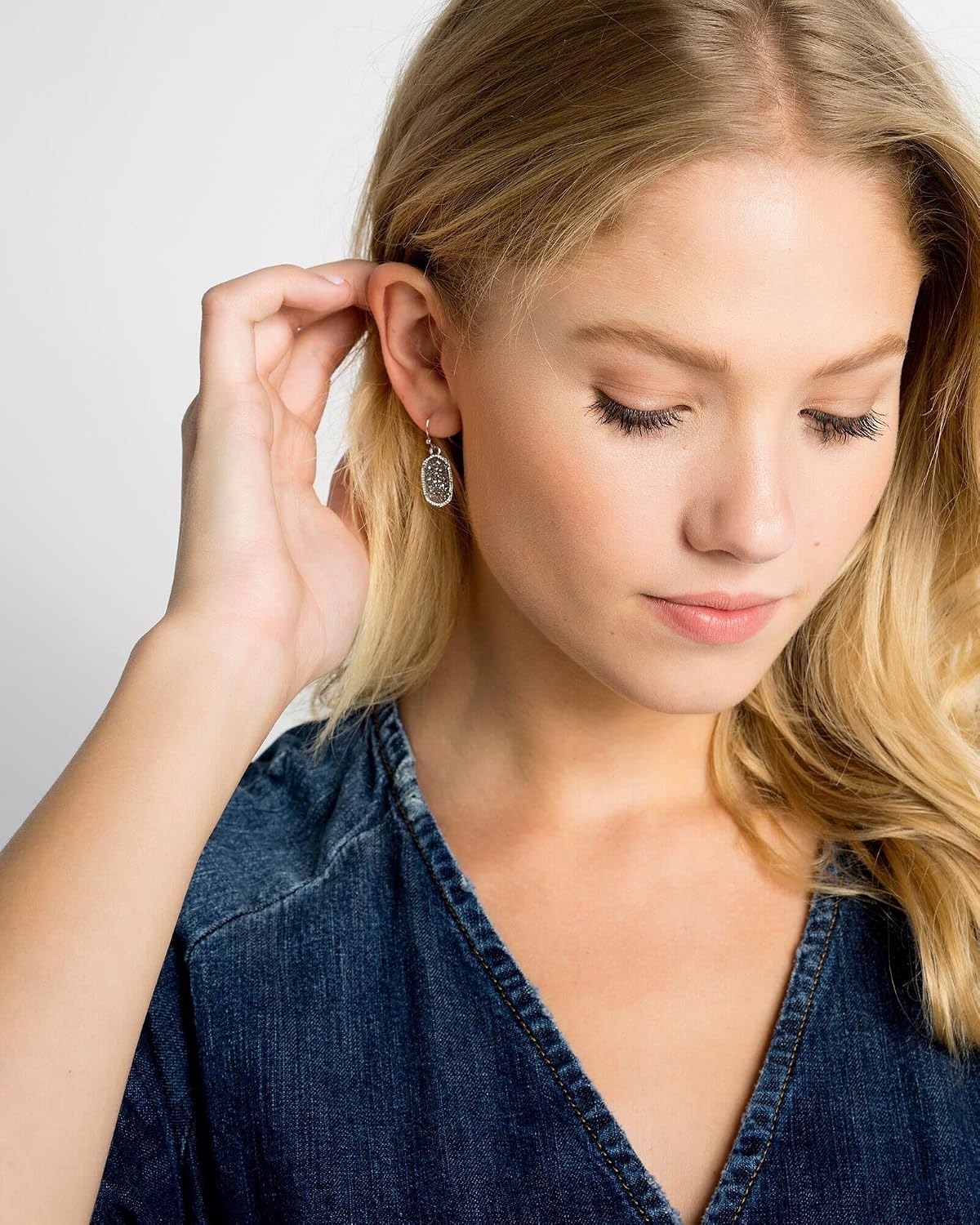 image:imageKendra Scott Lee Drop Earrings for WomenRHODIUM IRIDESCENT DRUSY