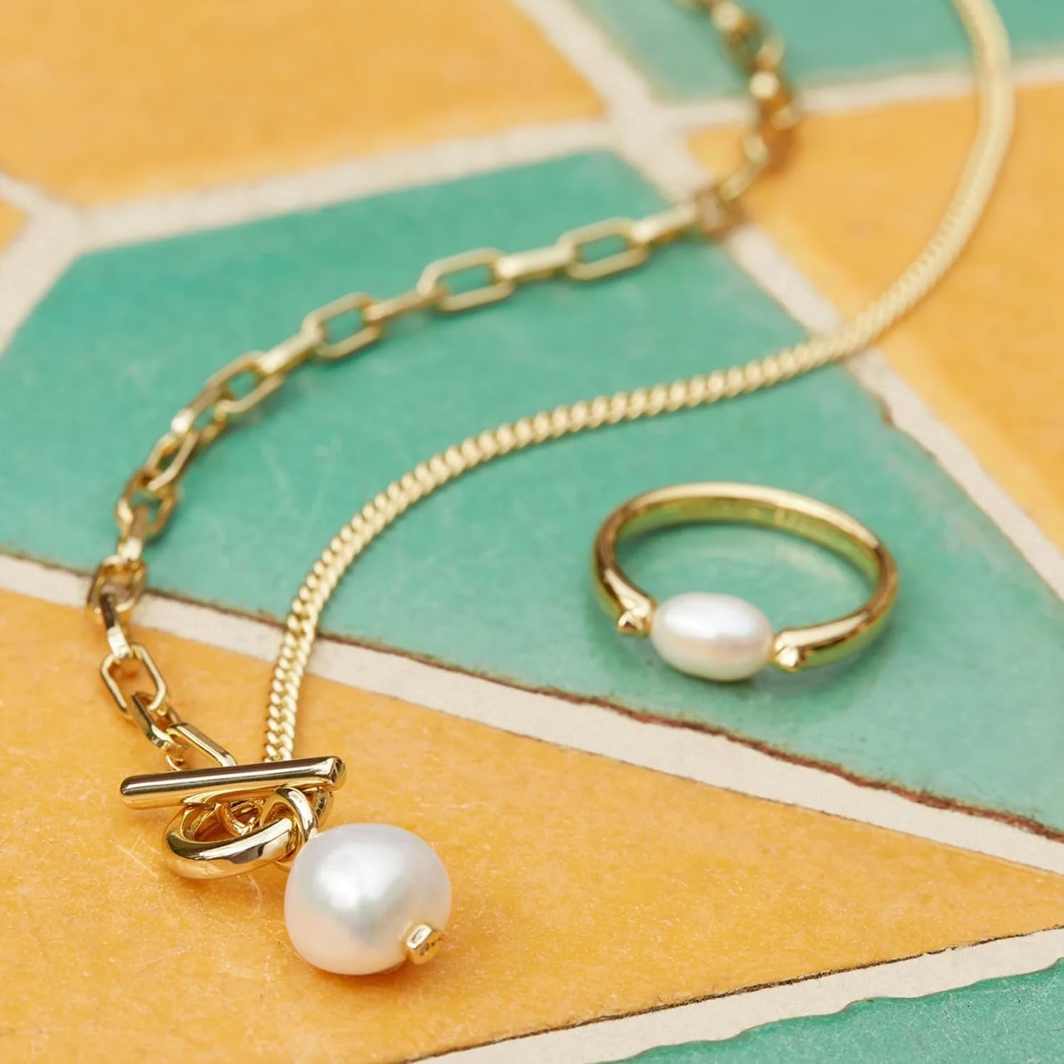 image:imageKendra Scott Leighton Pearl Band RingGOLD WHITE PEARL