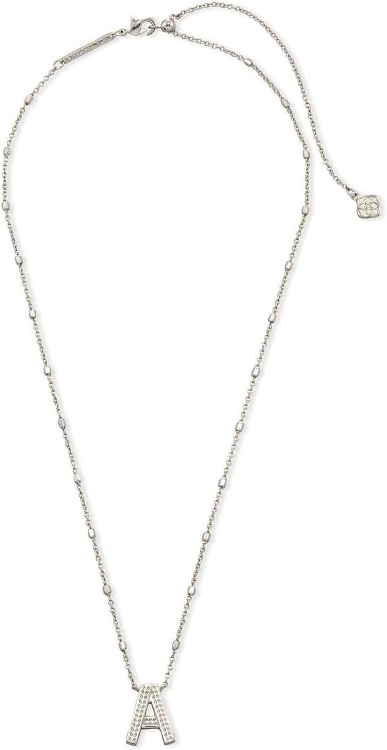 image:imageKendra Scott Letters AZ Pendant Necklace for Women Fashion Jewelry RhodiumPlated BrassLetter A