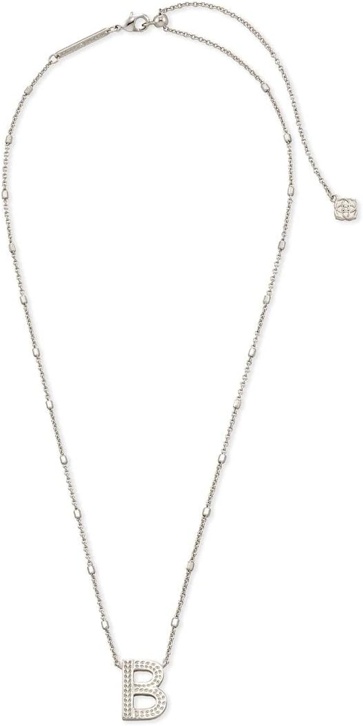 image:imageKendra Scott Letters AZ Pendant Necklace for Women Fashion Jewelry RhodiumPlated BrassLetter B