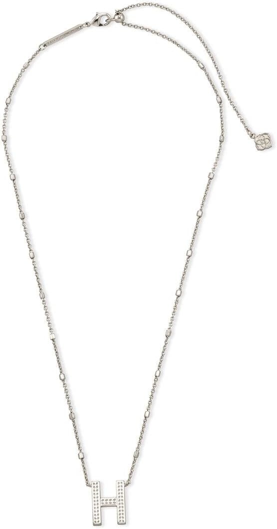 image:imageKendra Scott Letters AZ Pendant Necklace for Women Fashion Jewelry RhodiumPlated BrassLetter H
