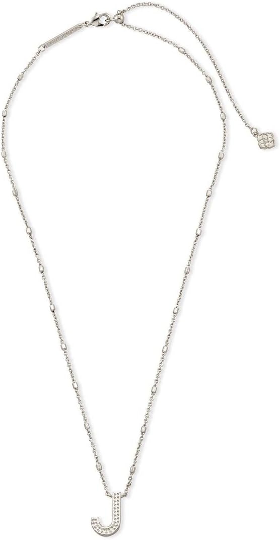image:imageKendra Scott Letters AZ Pendant Necklace for Women Fashion Jewelry RhodiumPlated BrassLetter J