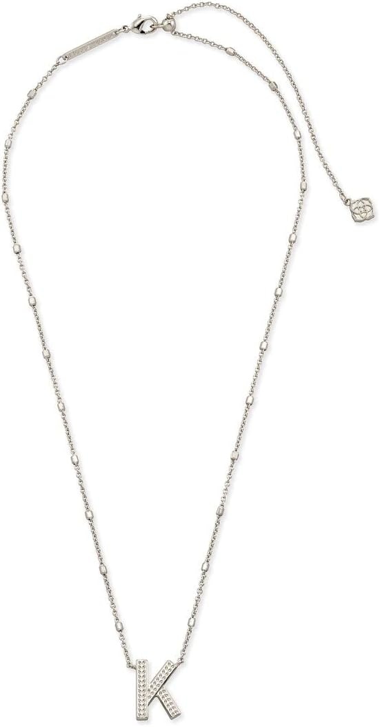 image:imageKendra Scott Letters AZ Pendant Necklace for Women Fashion Jewelry RhodiumPlated BrassLetter K