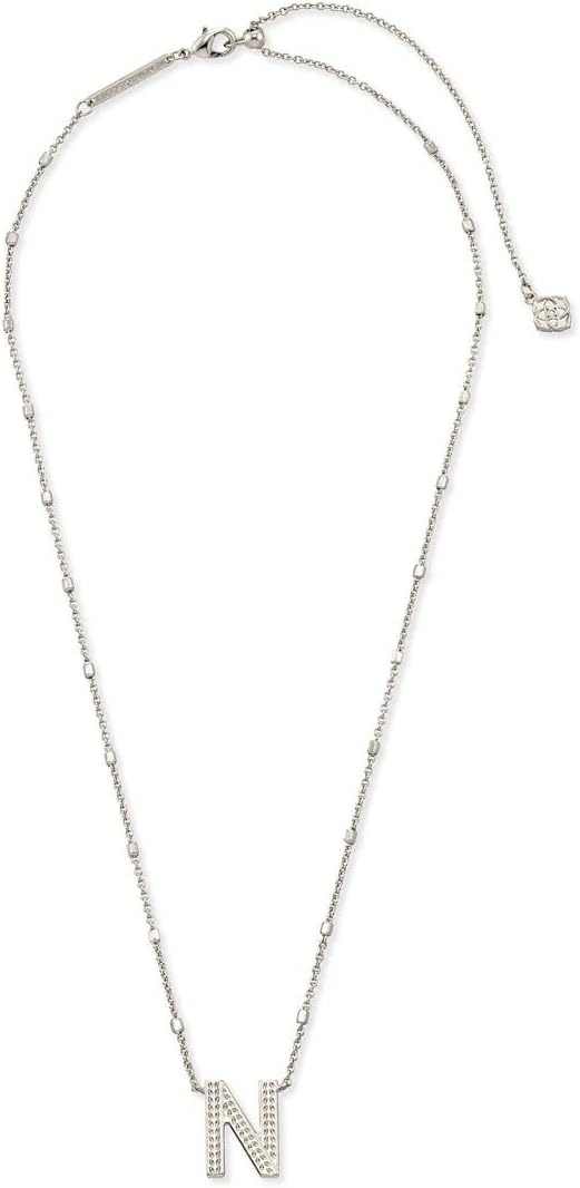 image:imageKendra Scott Letters AZ Pendant Necklace for Women Fashion Jewelry RhodiumPlated BrassLetter N