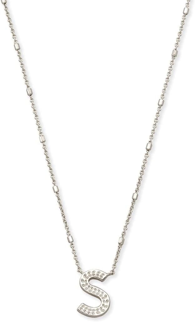 image:imageKendra Scott Letters AZ Pendant Necklace for Women Fashion Jewelry RhodiumPlated BrassLetter S