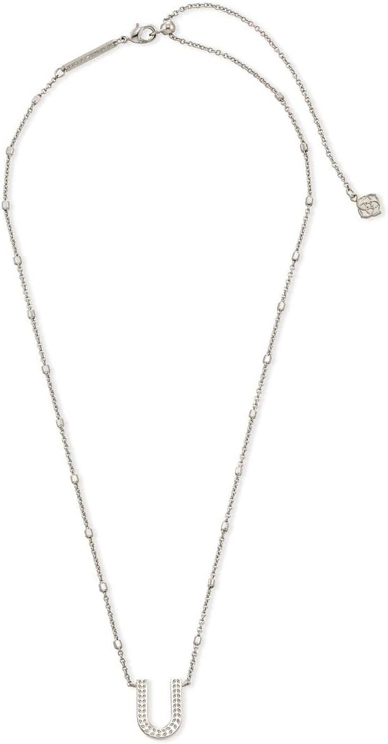 image:imageKendra Scott Letters AZ Pendant Necklace for Women Fashion Jewelry RhodiumPlated BrassLetter U