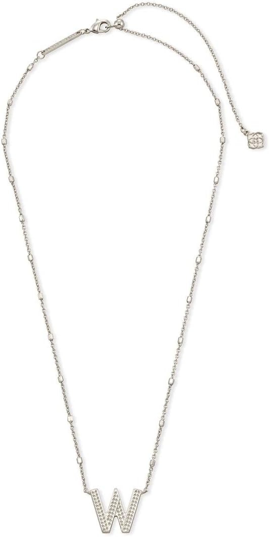 image:imageKendra Scott Letters AZ Pendant Necklace for Women Fashion Jewelry RhodiumPlated BrassLetter W