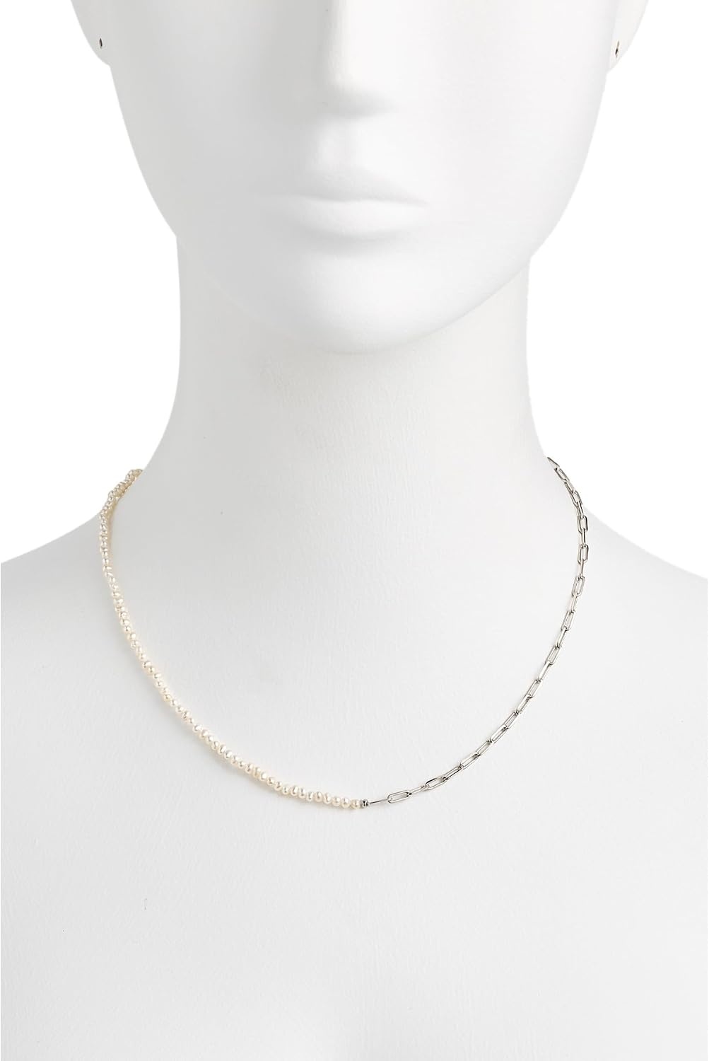 image:imageKendra Scott Markie Half Chain Necklace Fashion Jewelry for WomenRHODIUMFRESHWATER CULTURED PEARL