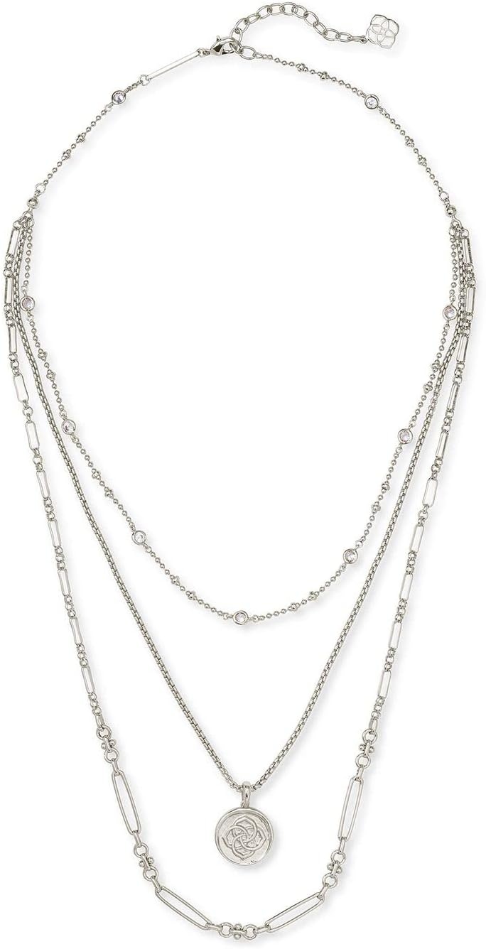 image:imageKendra Scott Medallion Triple Strand Necklace Fashion Jewelry for WomenRHODIUM