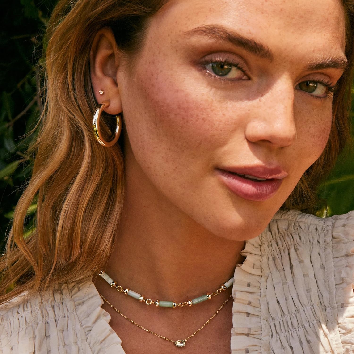 image:imageKendra Scott Mini Elisa 14k GoldPlated Satellite Short Pendant Necklace Fashion Jewelry for WomenGOLD DICHROIC GLASS