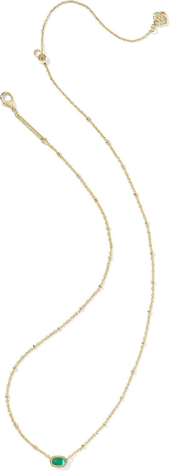 image:imageKendra Scott Mini Elisa 14k GoldPlated Satellite Short Pendant Necklace Fashion Jewelry for WomenGOLD EMERALD CATS EYE