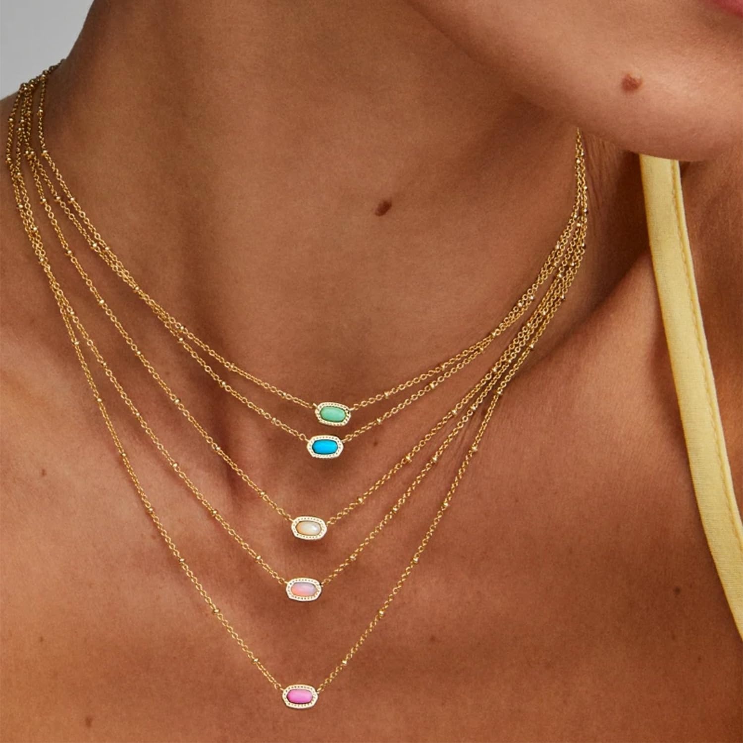 image:imageKendra Scott Mini Elisa 14k GoldPlated Satellite Short Pendant Necklace Fashion Jewelry for WomenGOLD FUCHSIA MAGNESITE