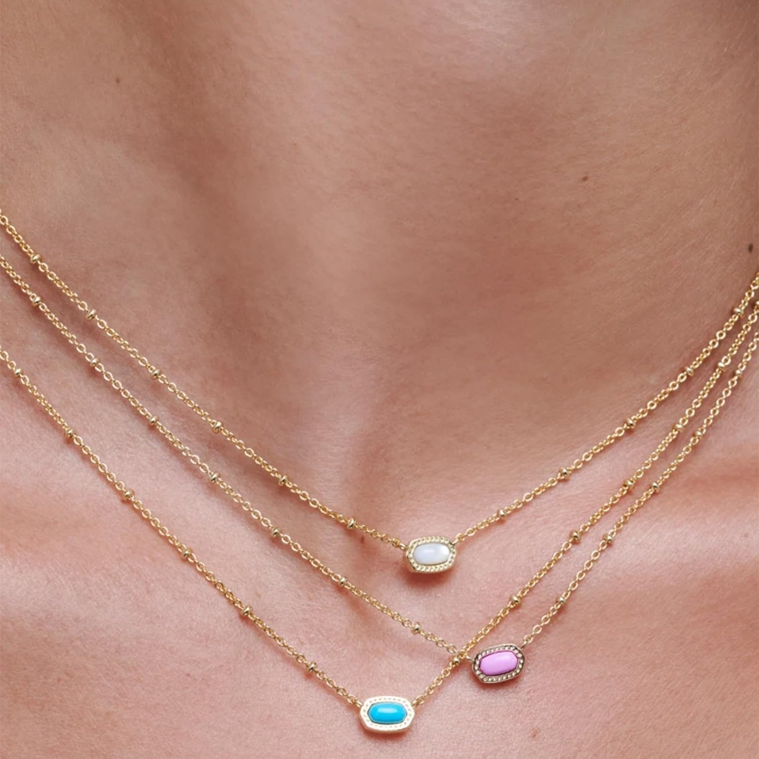 image:imageKendra Scott Mini Elisa 14k GoldPlated Satellite Short Pendant Necklace Fashion Jewelry for WomenGOLD FUCHSIA MAGNESITE