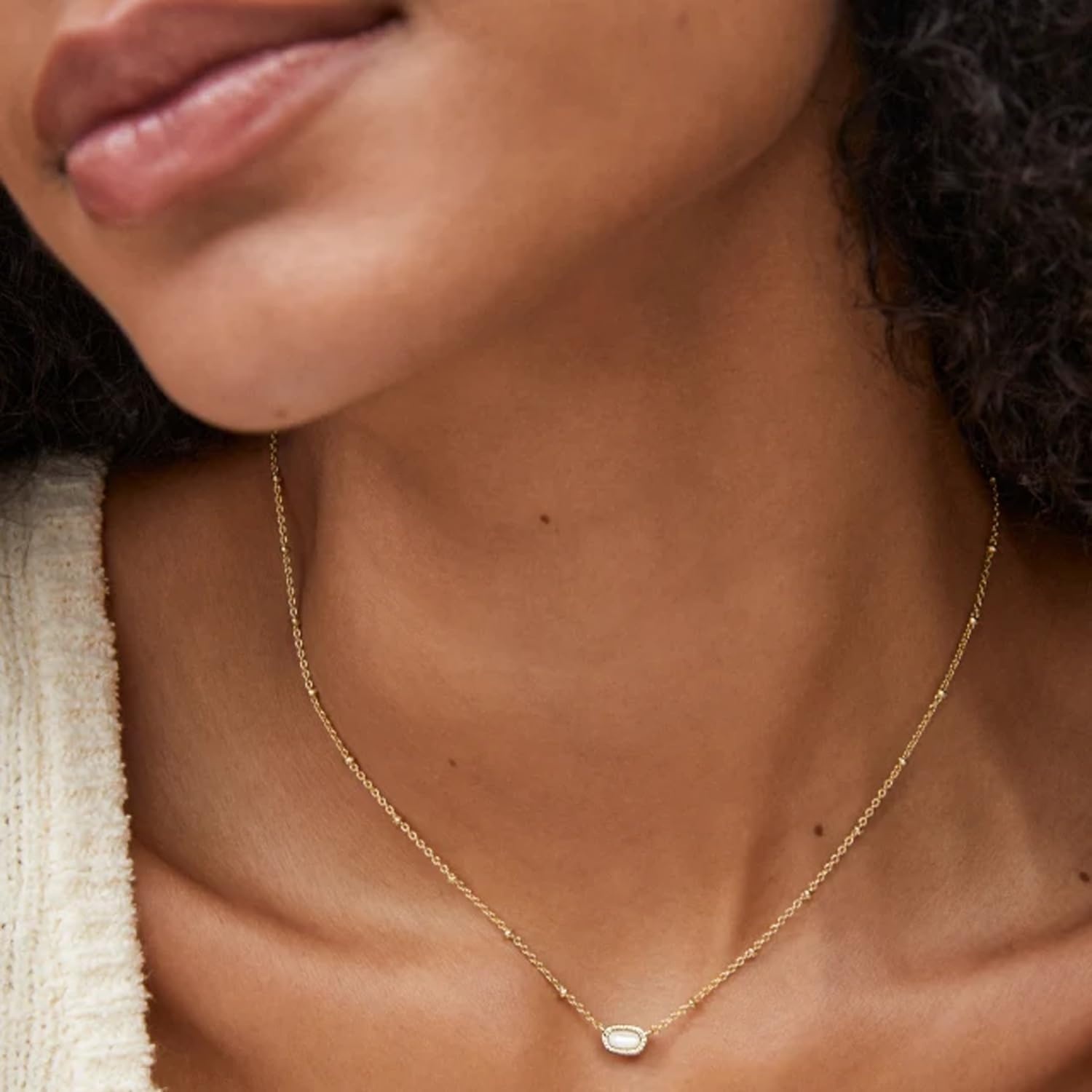 image:imageKendra Scott Mini Elisa 14k GoldPlated Satellite Short Pendant Necklace Fashion Jewelry for WomenGOLD PINK OPALITE CRYSTAL