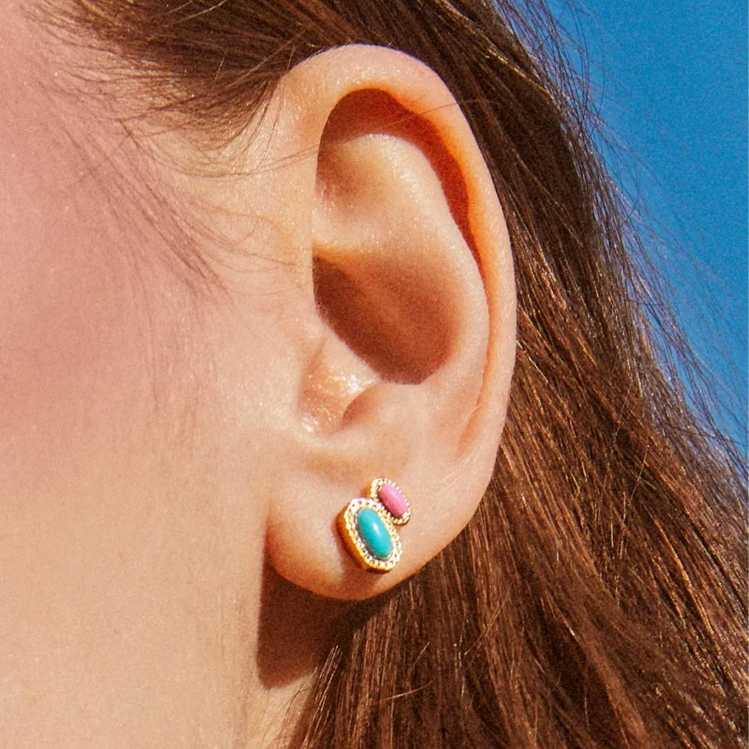 image:imageKendra Scott Mini Ellie 14k GoldPlated Stud Earrings Fashion Jewelry for WomenGOLD TURQUOISE
