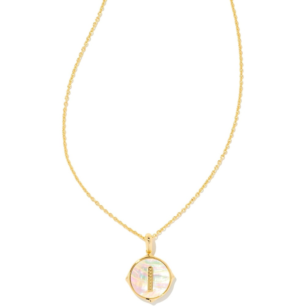 image:imageKendra Scott 14k GoldPlated Brass Letter AZ Disc Reversible Pendant Necklace Fashion Jewelry for WomenLetter I
