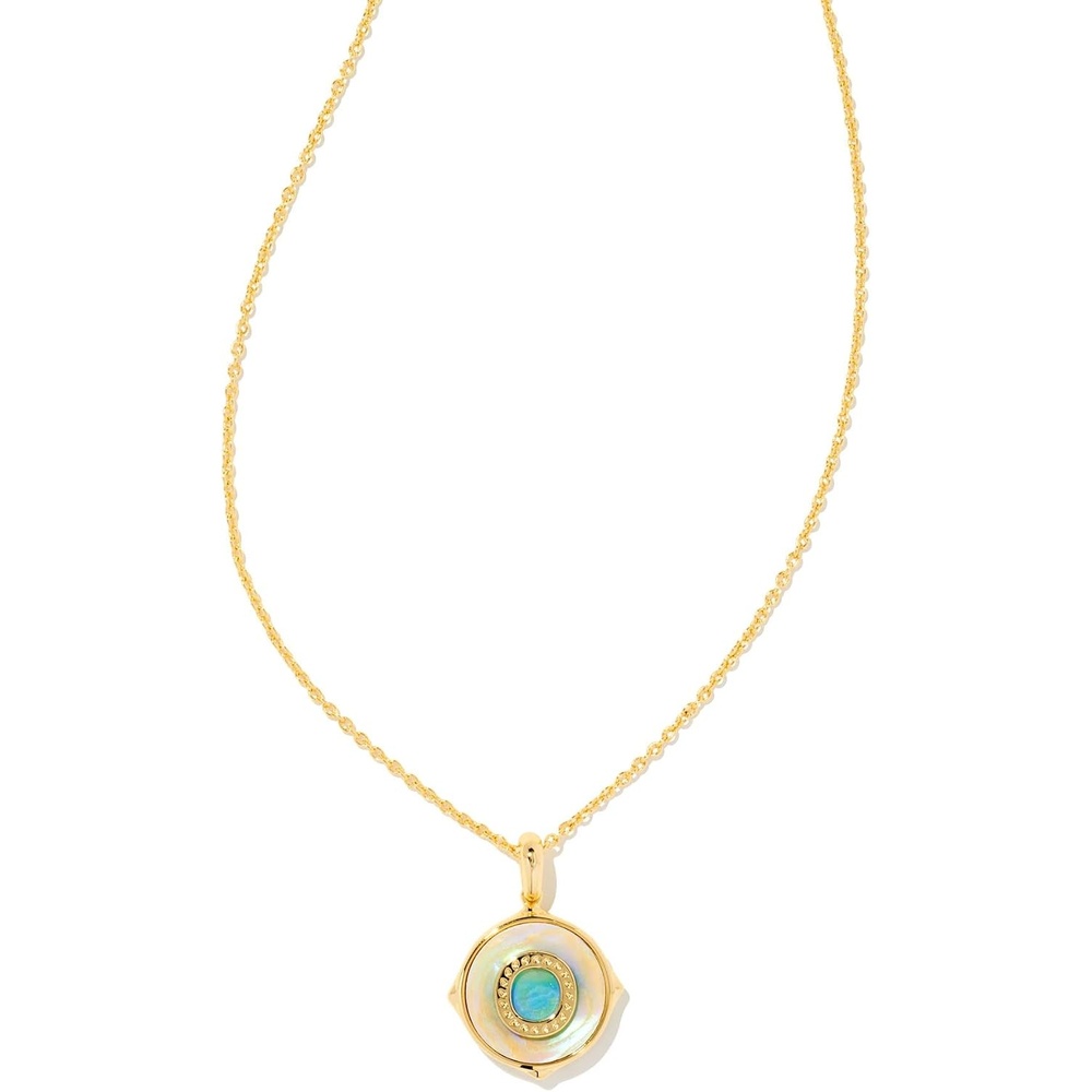 image:imageKendra Scott 14k GoldPlated Brass Letter AZ Disc Reversible Pendant Necklace Fashion Jewelry for WomenLetter O