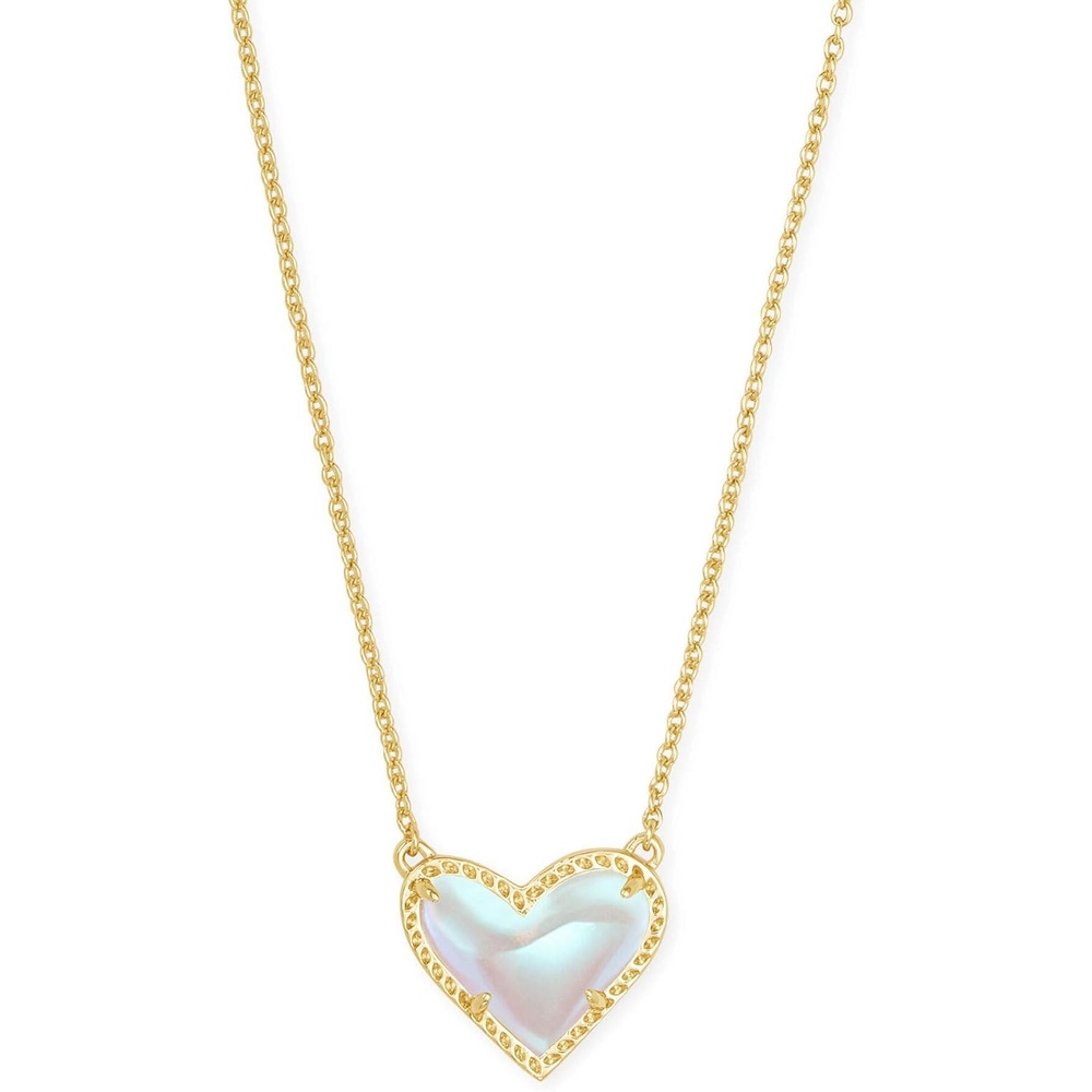 image:imageKendra Scott Ari Heart Adjustable Length Pendant Necklace for Women Fashion JewelryGOLD IRIDESCENT DICHROIC GLASS