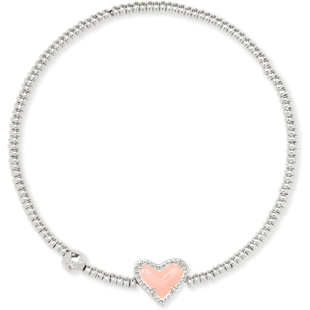 image:imageKendra Scott Ari Heart Stretch Bracelet Fashion Jewelry for WomenRHODIUM ROSE QUARTZ